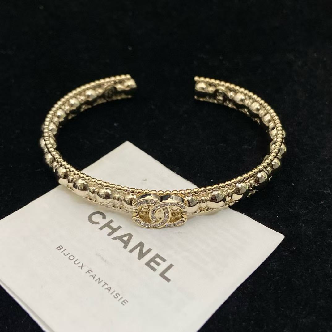 CHANE1 ダブルCビーズ ダイヤモンドバングル【50％割引+送料無料】