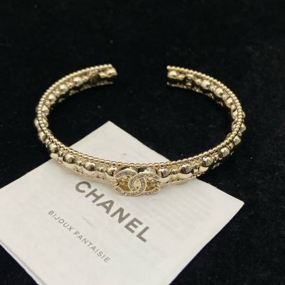 CHANE1 ダブルCビーズ ダイヤモンドバングル【50％割引+送料無料】