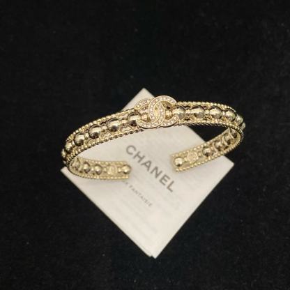 CHANE1 ダブルCビーズ ダイヤモンドバングル【50％割引+送料無料】