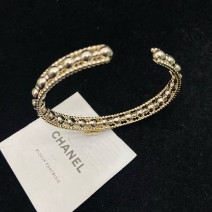 CHANE1 ダブルCビーズ ダイヤモンドバングル【50％割引+送料無料】