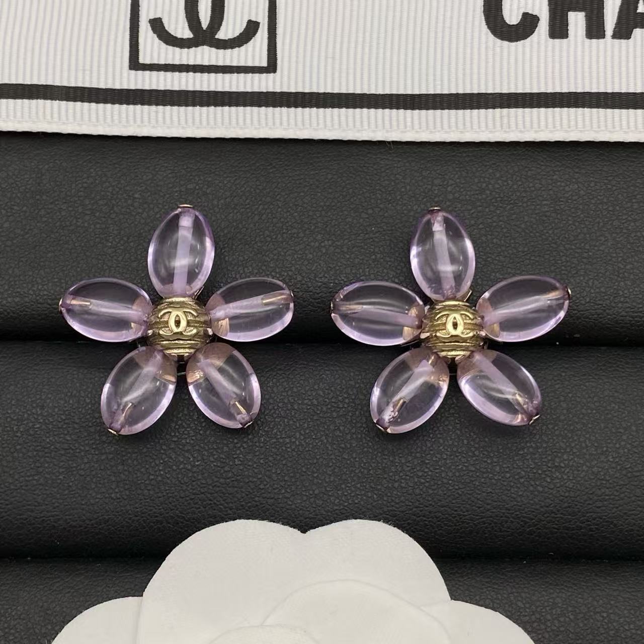CHANE1 フラワー ダブルC スタッドピアス【50％割引+送料無料】