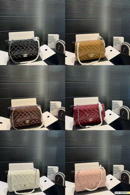 CHANE1 パテントレザーチェーンバッグ【50％割引+送料無料】