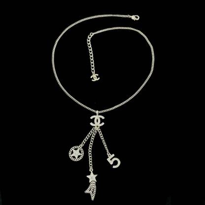 CHANE1 五芒星 ダイヤモンド ダブルC ネックレス【50％割引+送料無料】