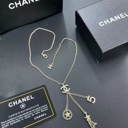 CHANE1 五芒星 ダイヤモンド ダブルC ネックレス【50％割引+送料無料】