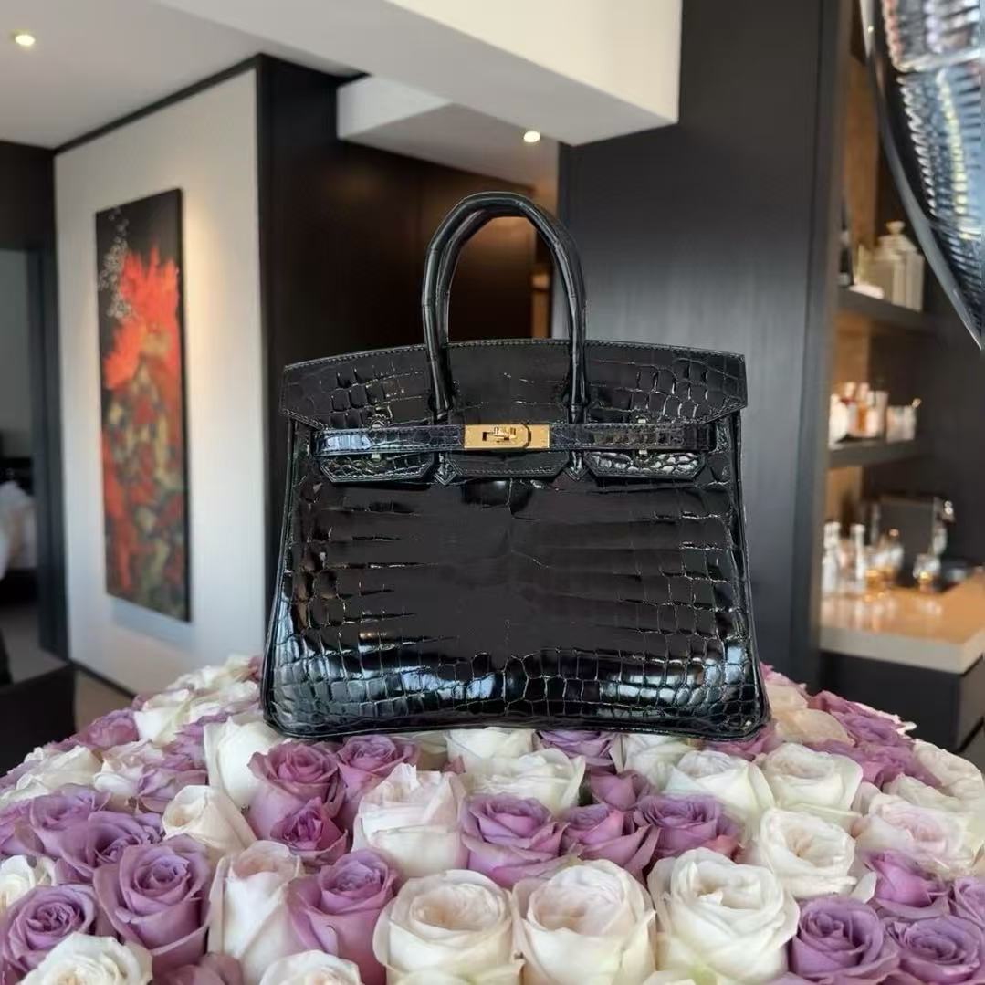 HERME5 クロコダイル型押し牛革ハンドバッグ【50％割引+送料無料】