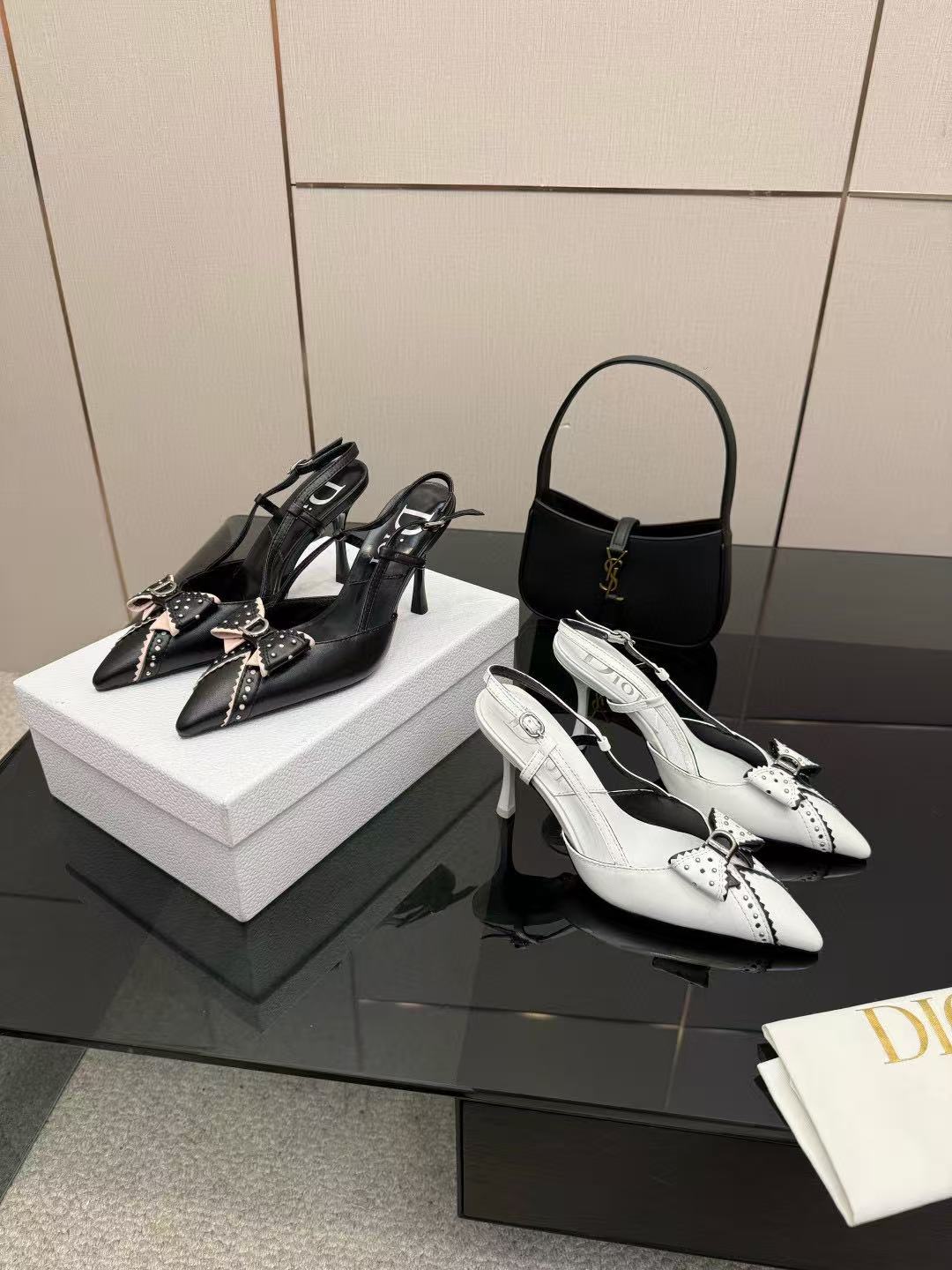 DIOR 高品質レザー ポインテッドトゥ バタフライ ハイヒール【50％割引+送料無料】