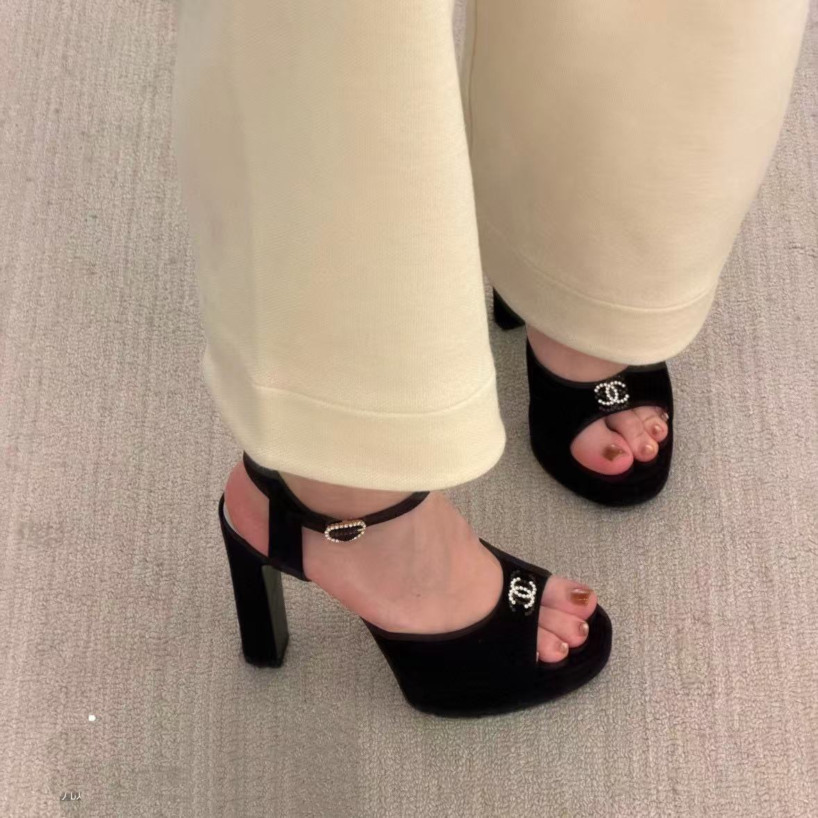 CHANE1 高品質スエード ピープトゥ ハイヒール【50％割引+送料無料】