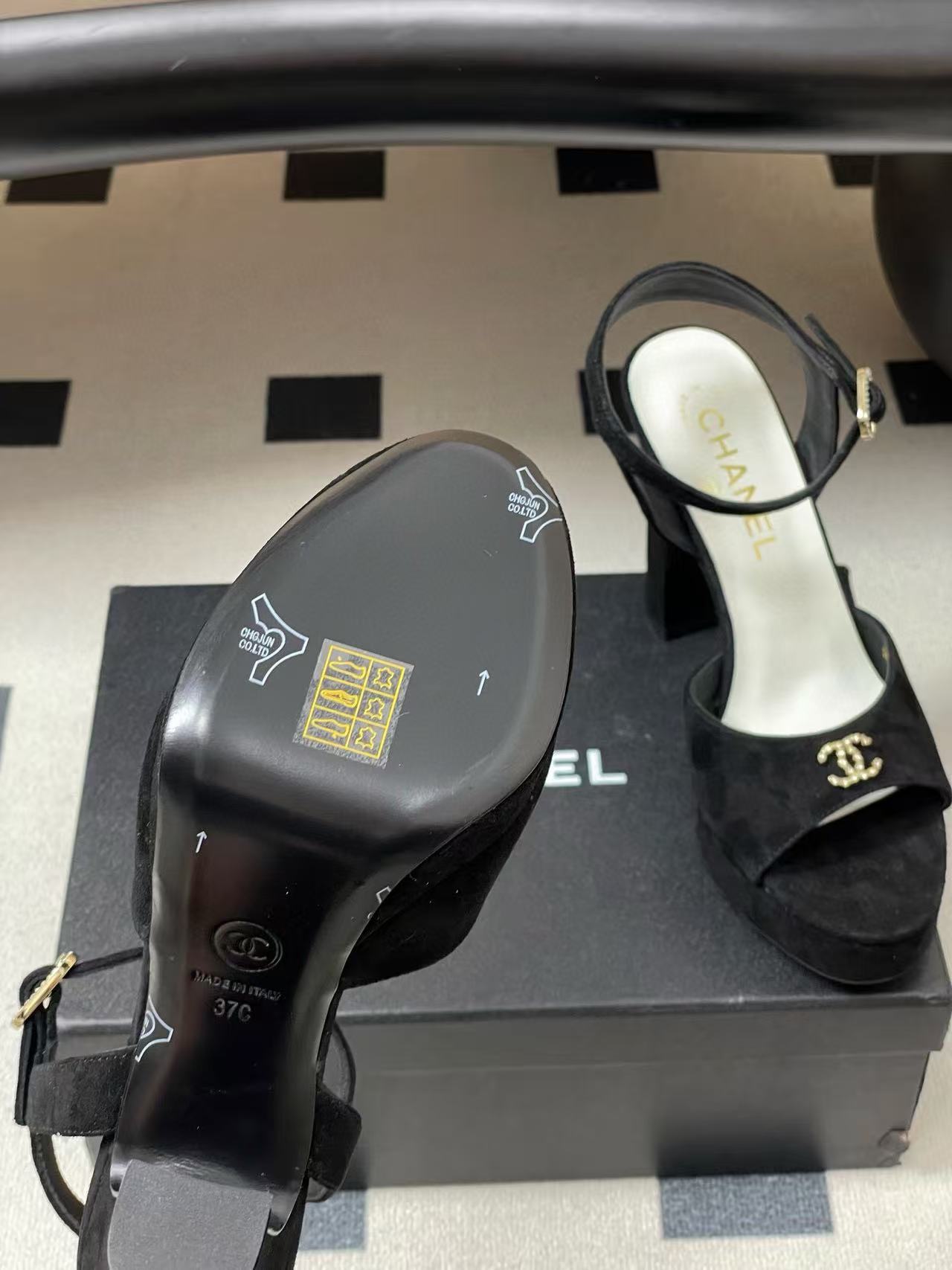 CHANE1 高品質スエード ピープトゥ ハイヒール【50％割引+送料無料】