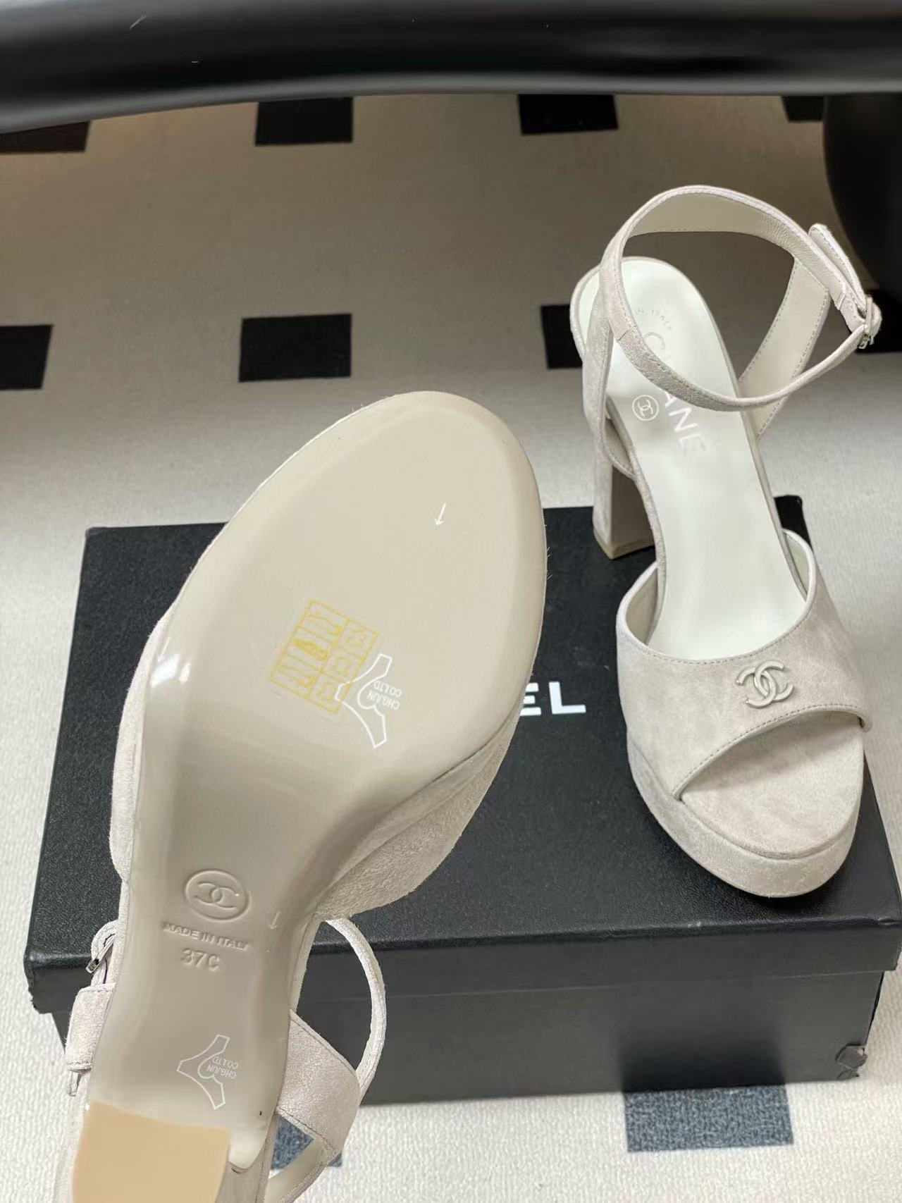 CHANE1 高品質スエード ピープトゥ ハイヒール【50％割引+送料無料】