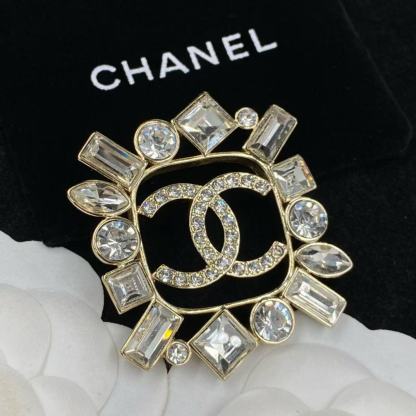 CHANE1 ダブルC ダイヤモンドブローチ【50％割引+送料無料】