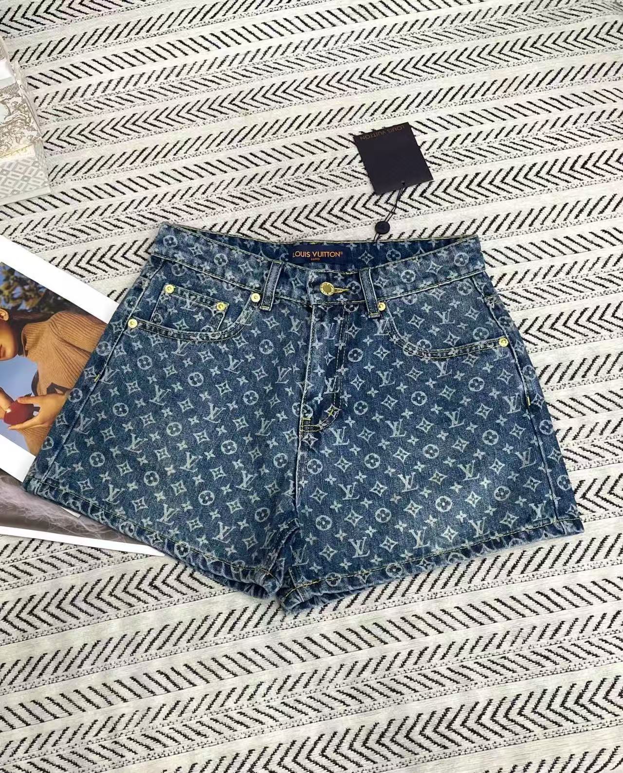 LVの高品質プリントデニムショートパンツ【50％割引+送料無料】
