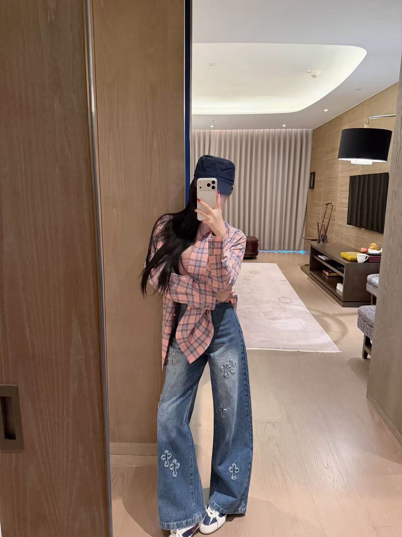 Chr0me Hearts チェックシャツ/ジーンズ【50％割引+送料無料】