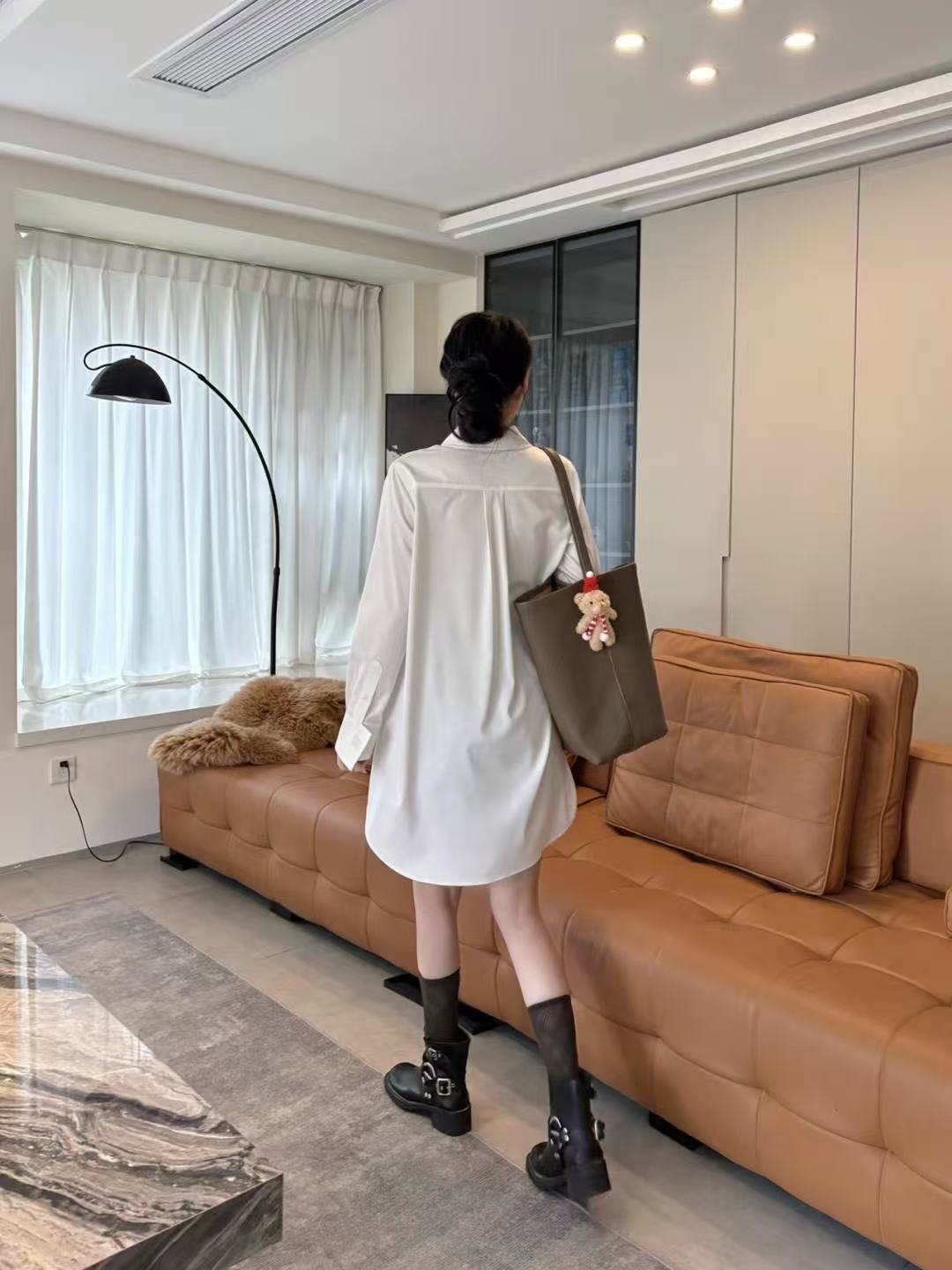 CL1NE スカーフ付き高品質ドレス【50％割引+送料無料】