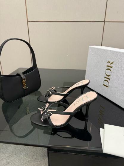 DIOR 高品質ボウタイ ラムスキン ハイヒール【50％割引+送料無料】
