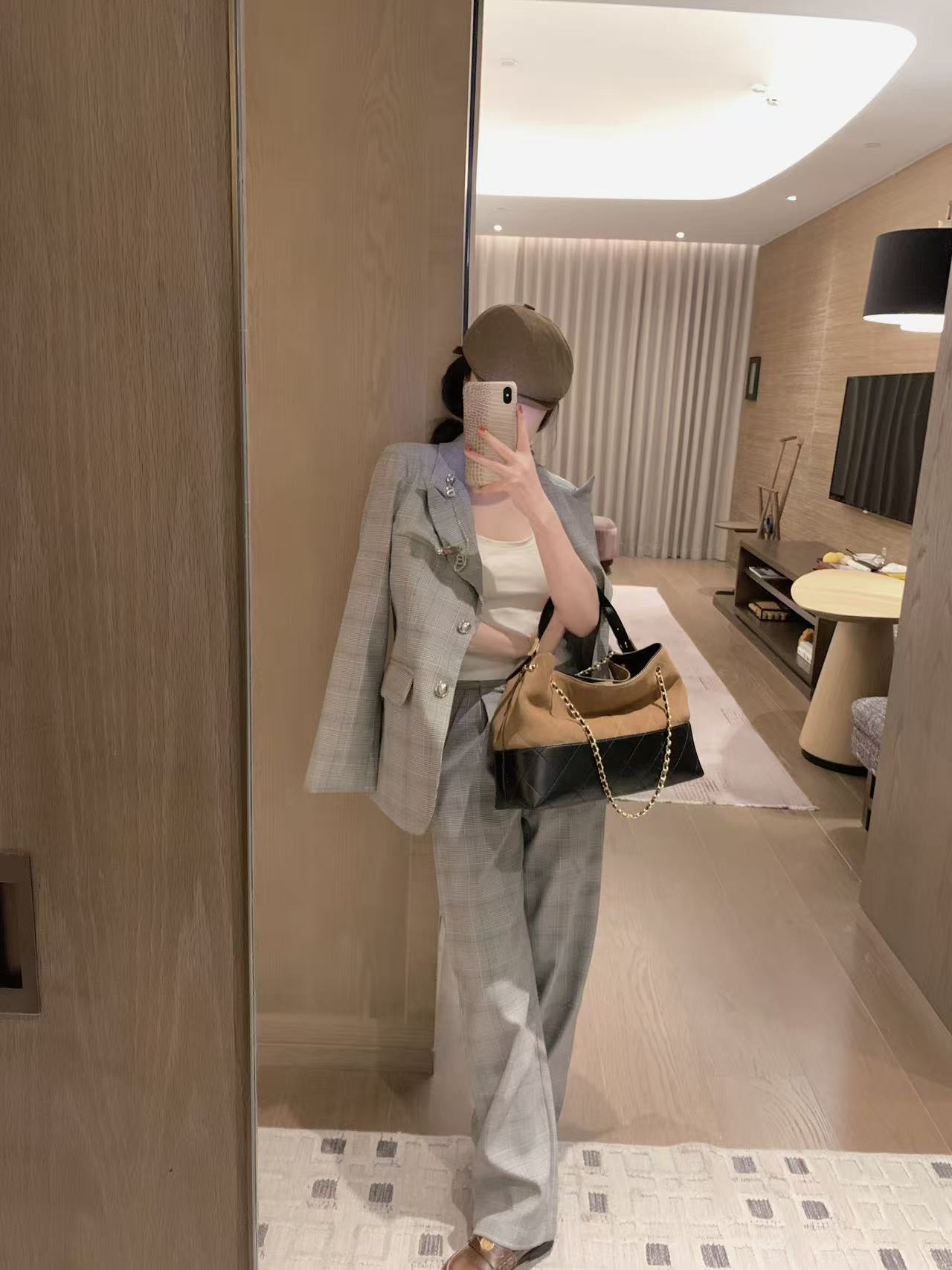 BALMA1N 千鳥格子ブレザー＋パンツ ツーピースセット【50％割引+送料無料】