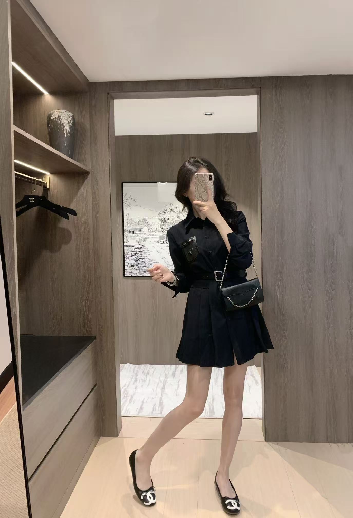 PR4DA ポケット付きロングスリーブプリーツドレス【50％割引+送料無料】