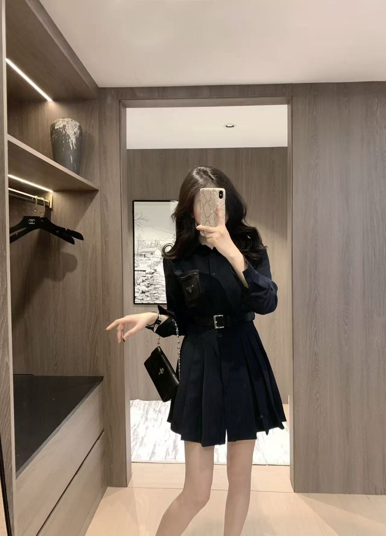 PR4DA ポケット付きロングスリーブプリーツドレス【50％割引+送料無料】