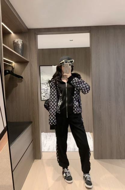 LV カラーブロック・プリント カジュアルパーカーセット【50％割引+送料無料】