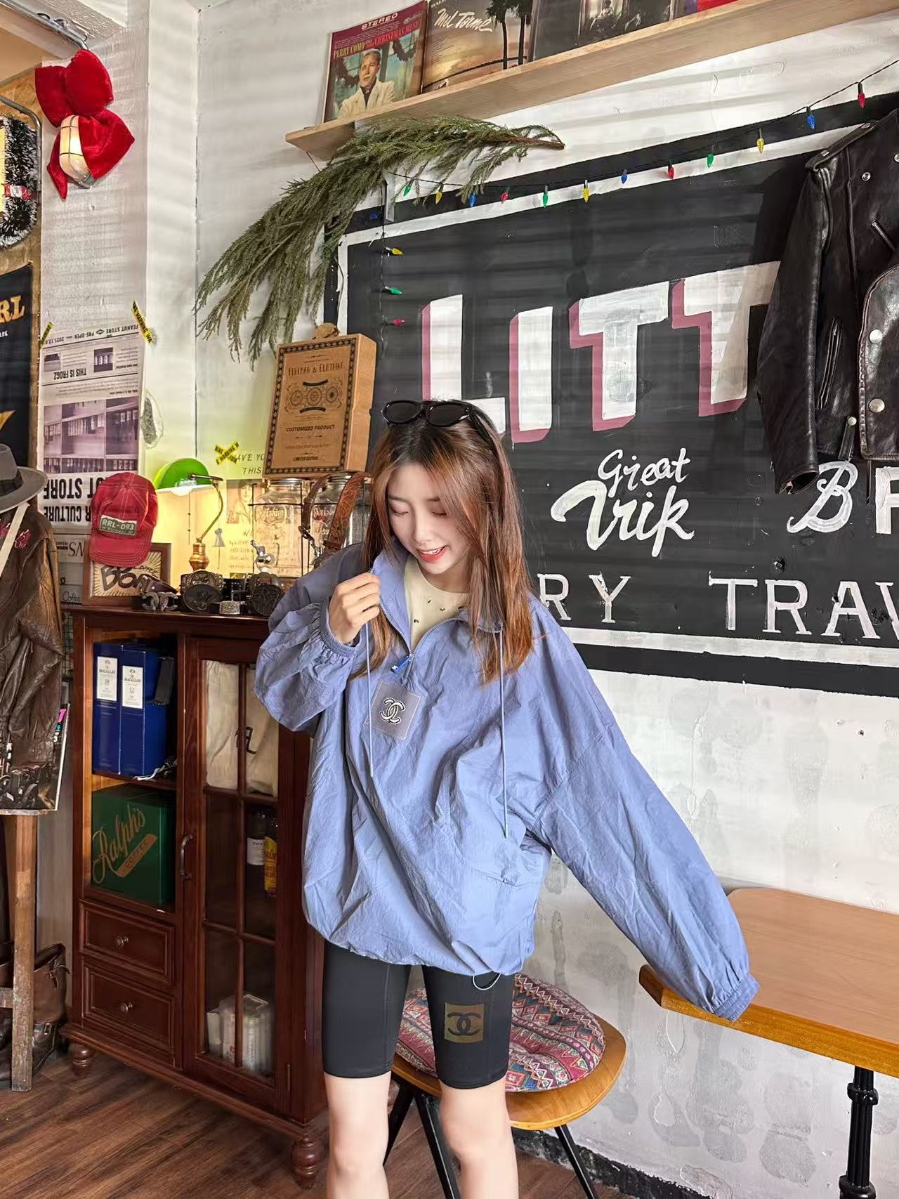 CHANE1 ダブルC ハーフジップジャケット【50％割引+送料無料】