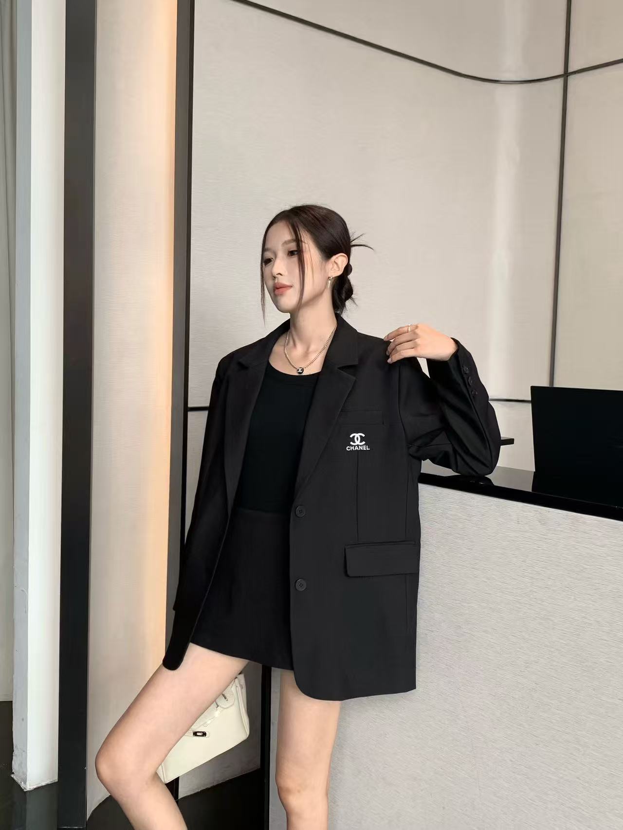 CHANE1 ダブルC シンプルスーツジャケット【50％割引+送料無料】