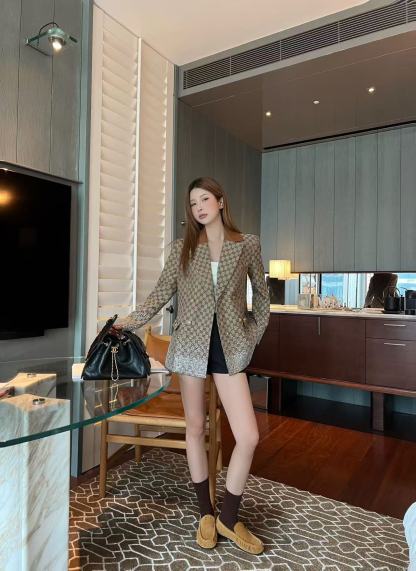 GUCC1 ジャカードラペルスーツジャケット【50％割引+送料無料】