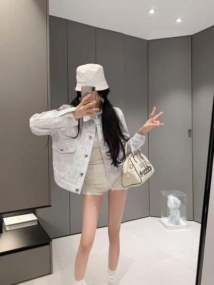 GUCC1 総柄ジャカードデニムジャケット【50％割引+送料無料】