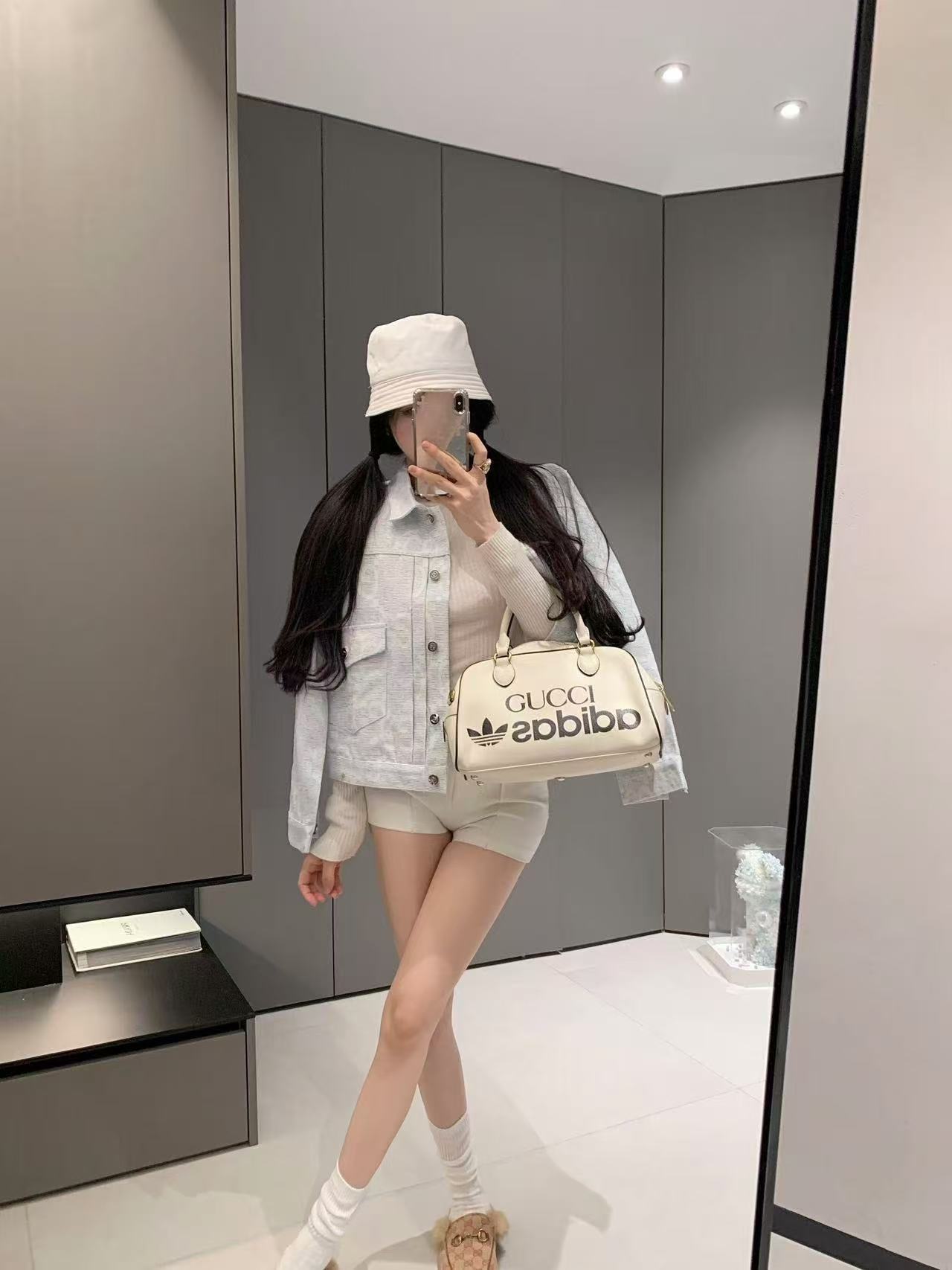 GUCC1 総柄ジャカードデニムジャケット【50％割引+送料無料】