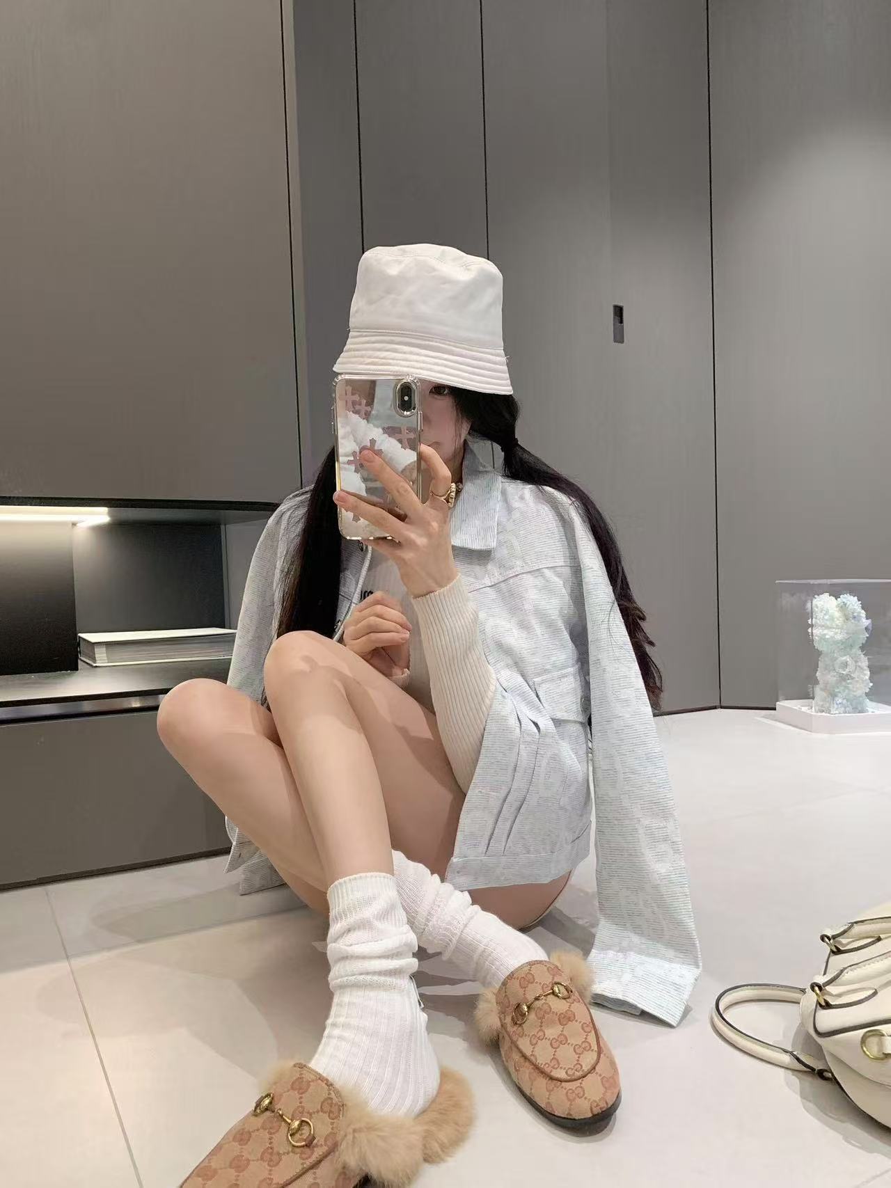 GUCC1 ジャカードデニムジャケット【50％割引+送料無料】