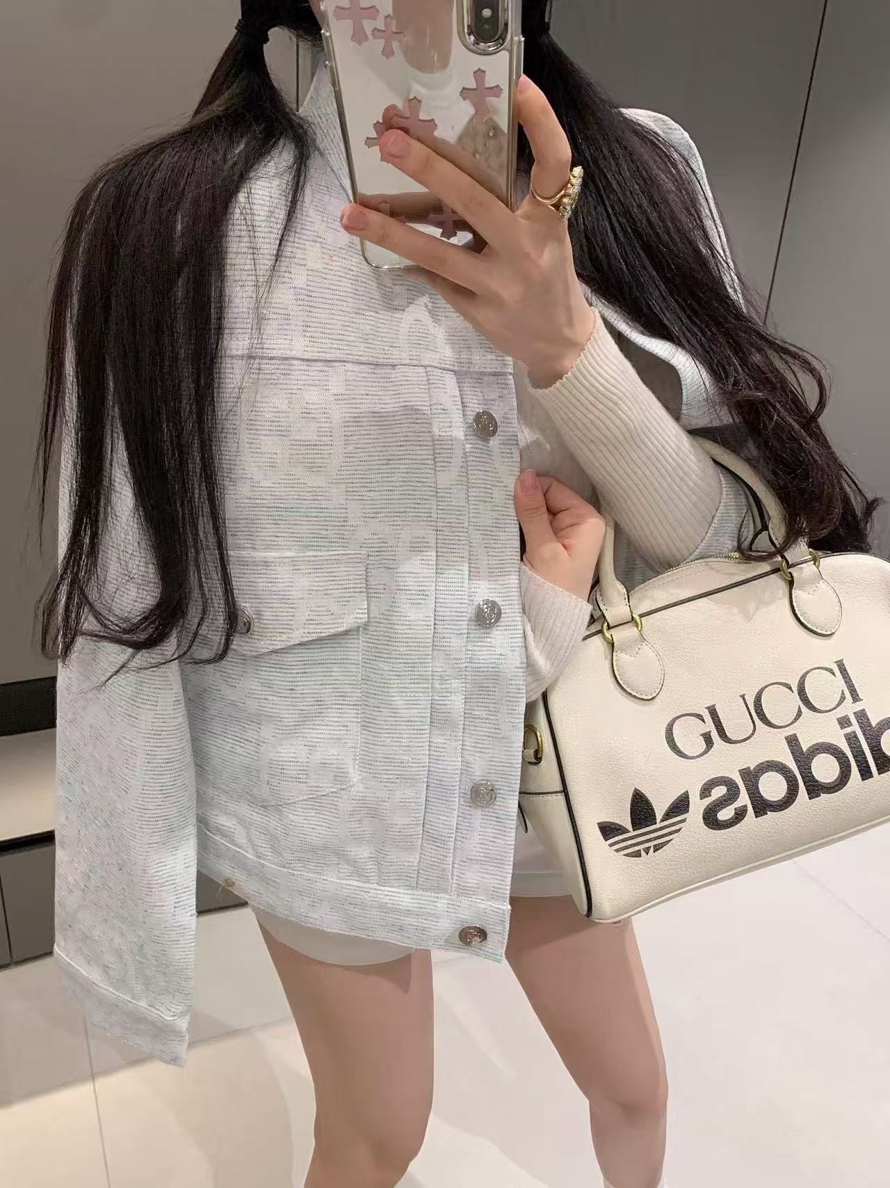 GUCC1 ジャカードデニムジャケット【50％割引+送料無料】