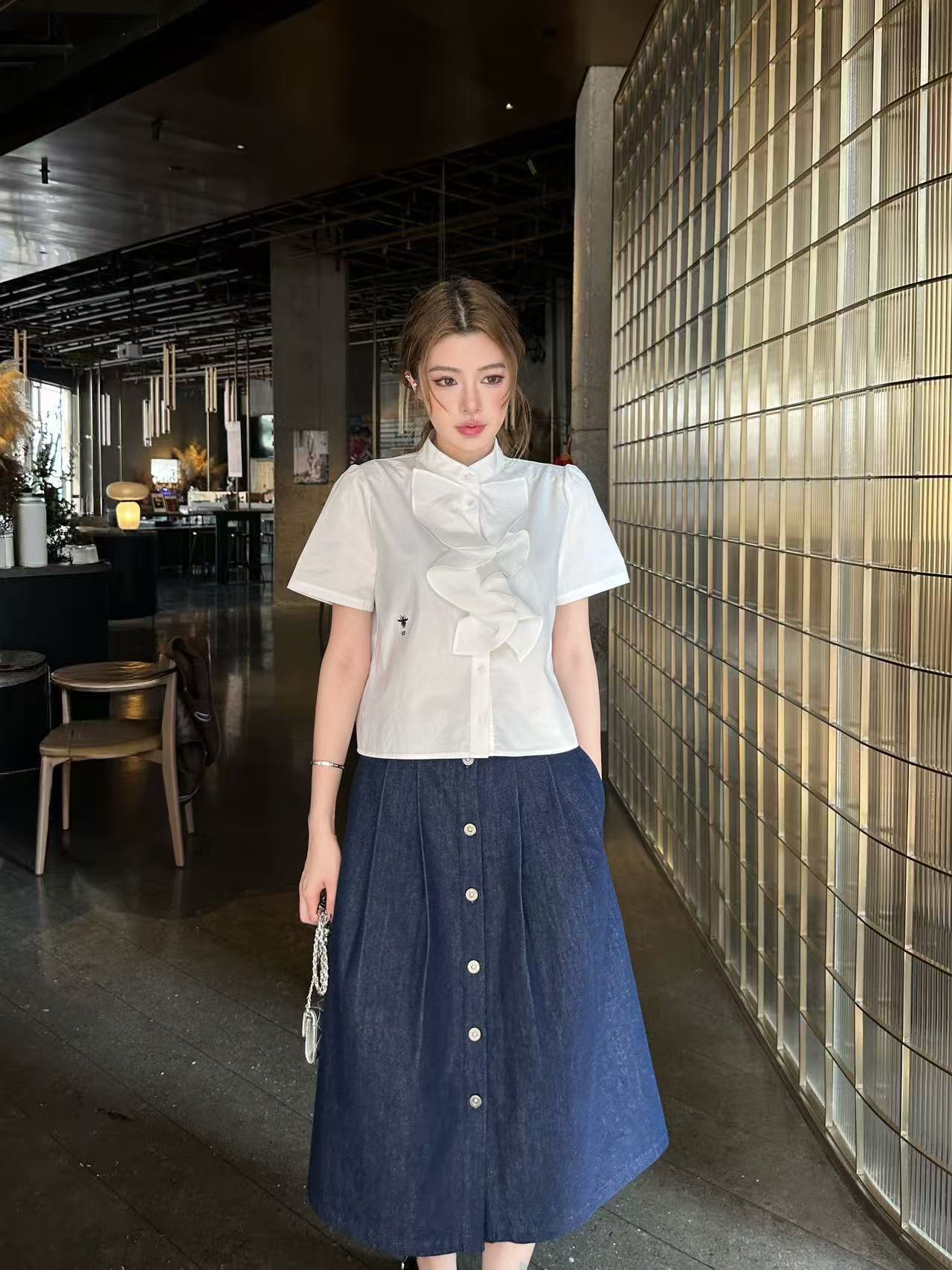 DIOR 高品質フリルブラウス+スカート ツーピースセット【50％割引+送料無料】