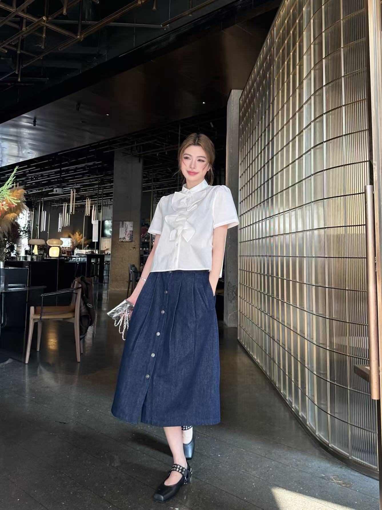 DIOR 高品質フリルブラウス+スカート ツーピースセット【50％割引+送料無料】