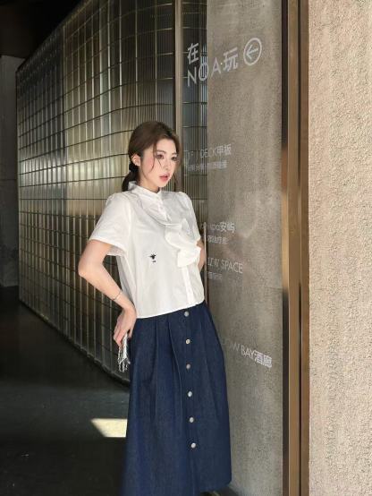 DIOR 高品質フリルブラウス+スカート ツーピースセット【50％割引+送料無料】