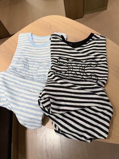 CEL1NE 凱旋門 ストライプ Tシャツ【50％割引+送料無料】