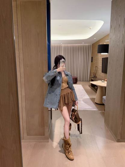 LV四つ葉のクローバーラインストーンデニムジャケット【50％割引+送料無料】