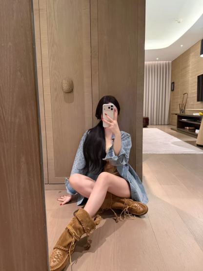 LV四つ葉のクローバーラインストーンデニムジャケット【50％割引+送料無料】