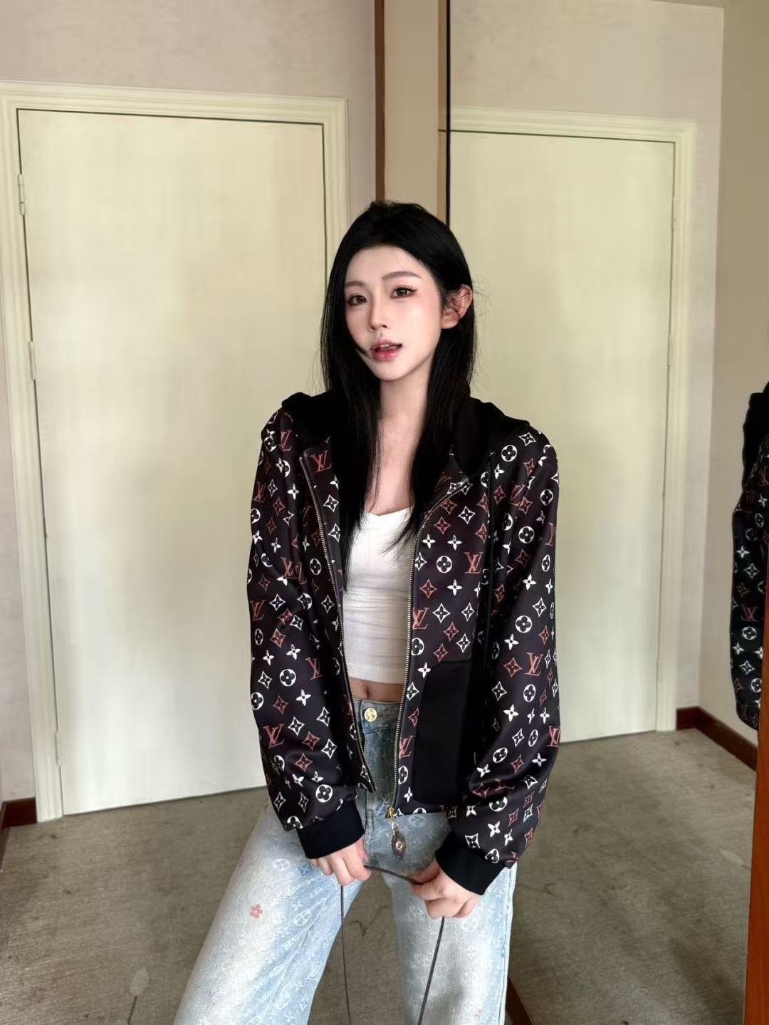 LVプリントフード付きジャケット【50％割引+送料無料】