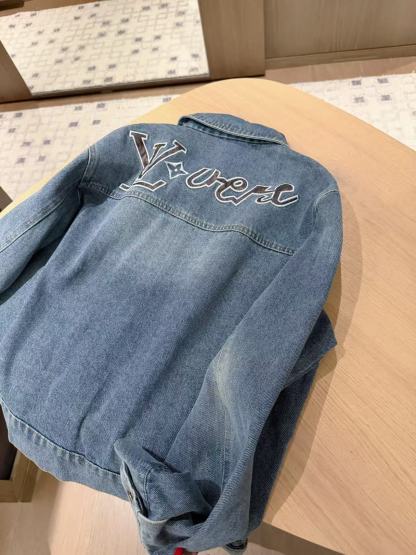 LV刺繍レターデニムジャケット【50％割引+送料無料】