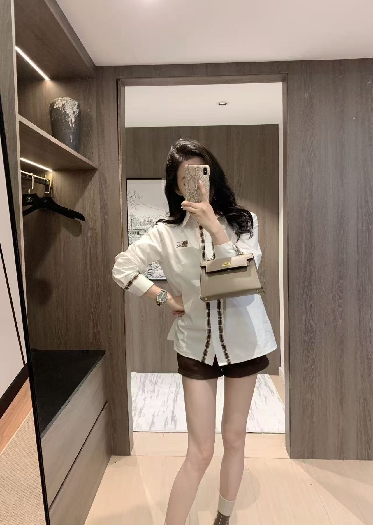 BUR8ERRY チェック柄フリルシャツ【50％割引+送料無料】