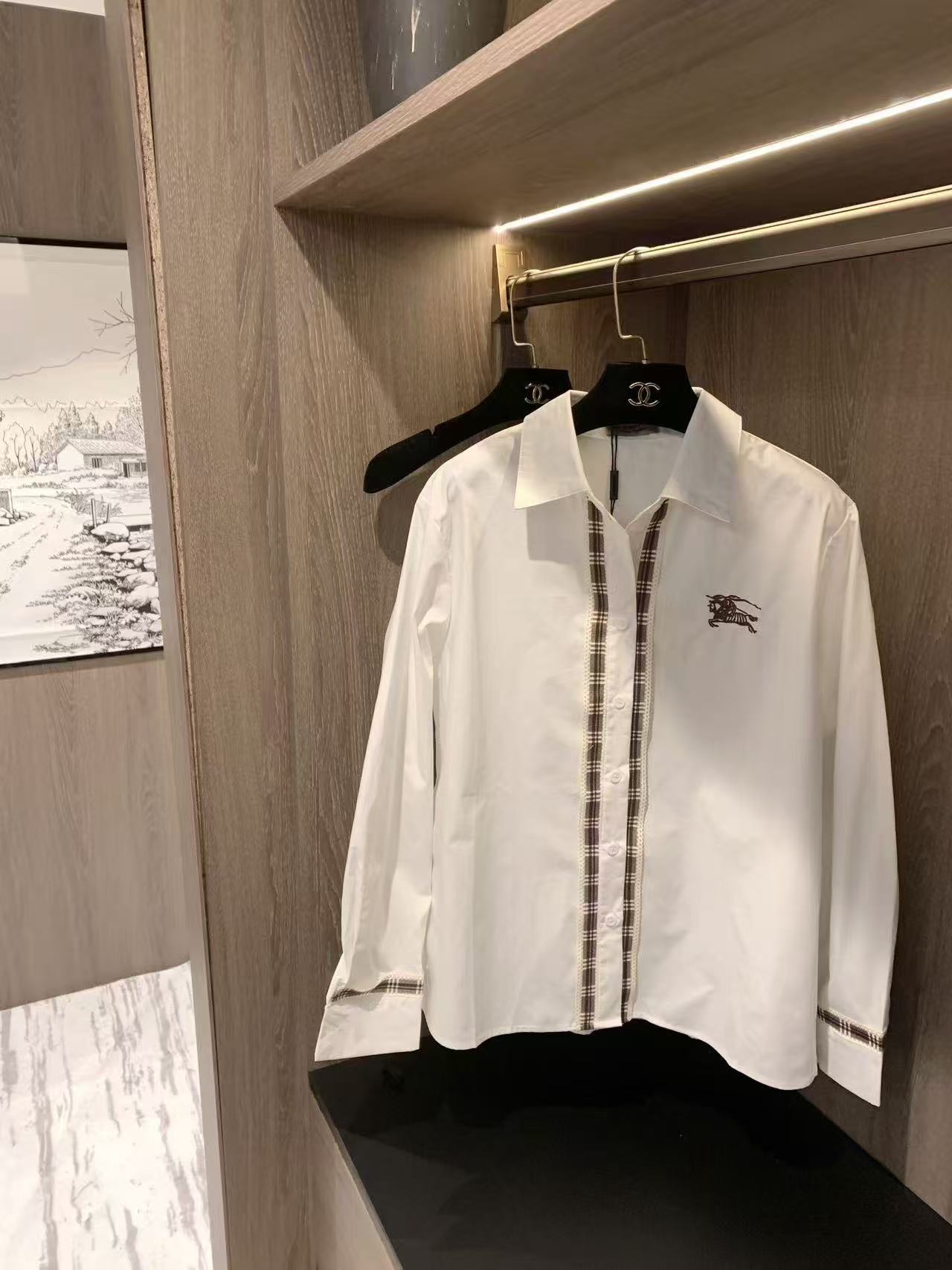 BUR8ERRY チェック柄フリルシャツ【50％割引+送料無料】