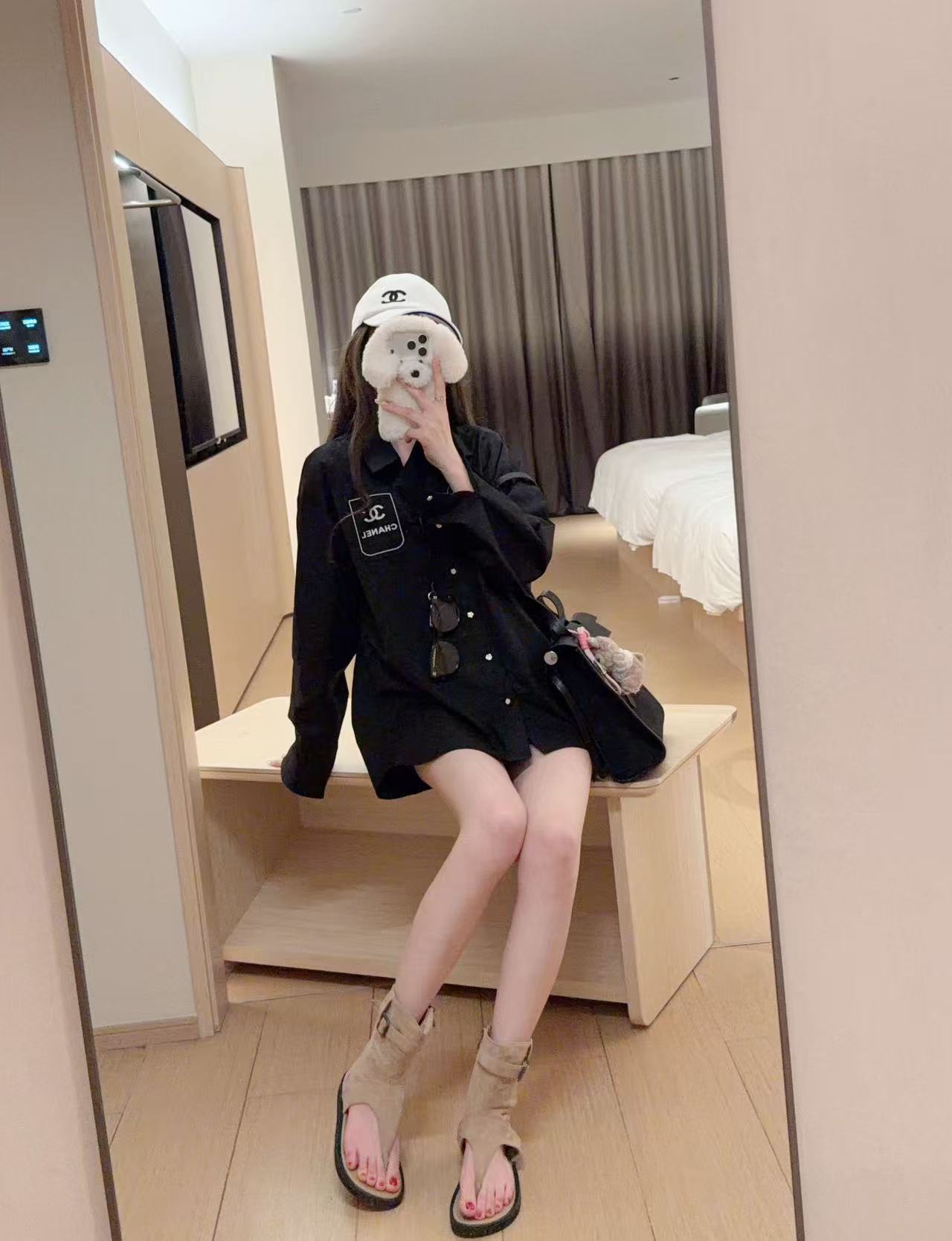 CHANE1 ダブルCレターシャツ【50％割引+送料無料】