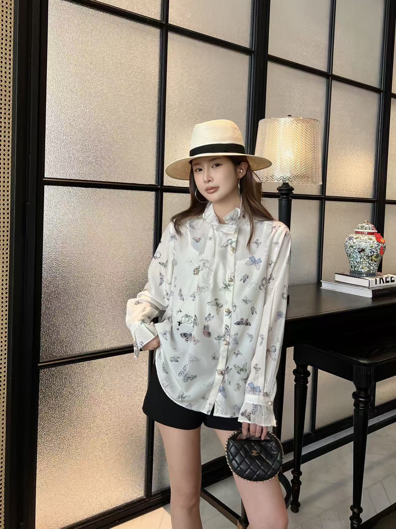 DIORの高品質プリントバタフライシャツ【50％割引+送料無料】