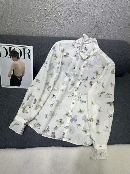 DIORの高品質プリントバタフライシャツ【50％割引+送料無料】