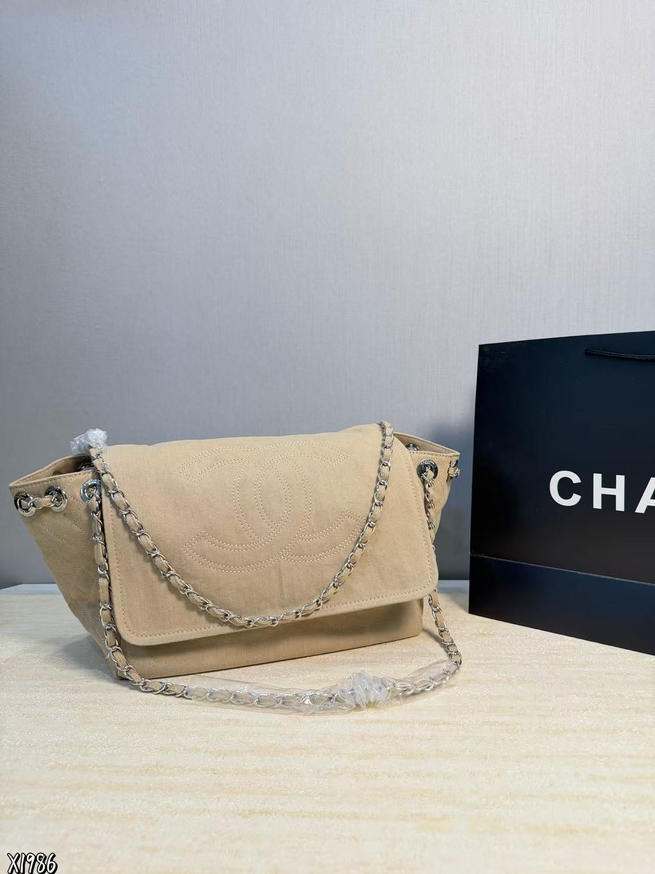 CHANE1 フラップデニムチェーンバッグ【50％割引+送料無料】