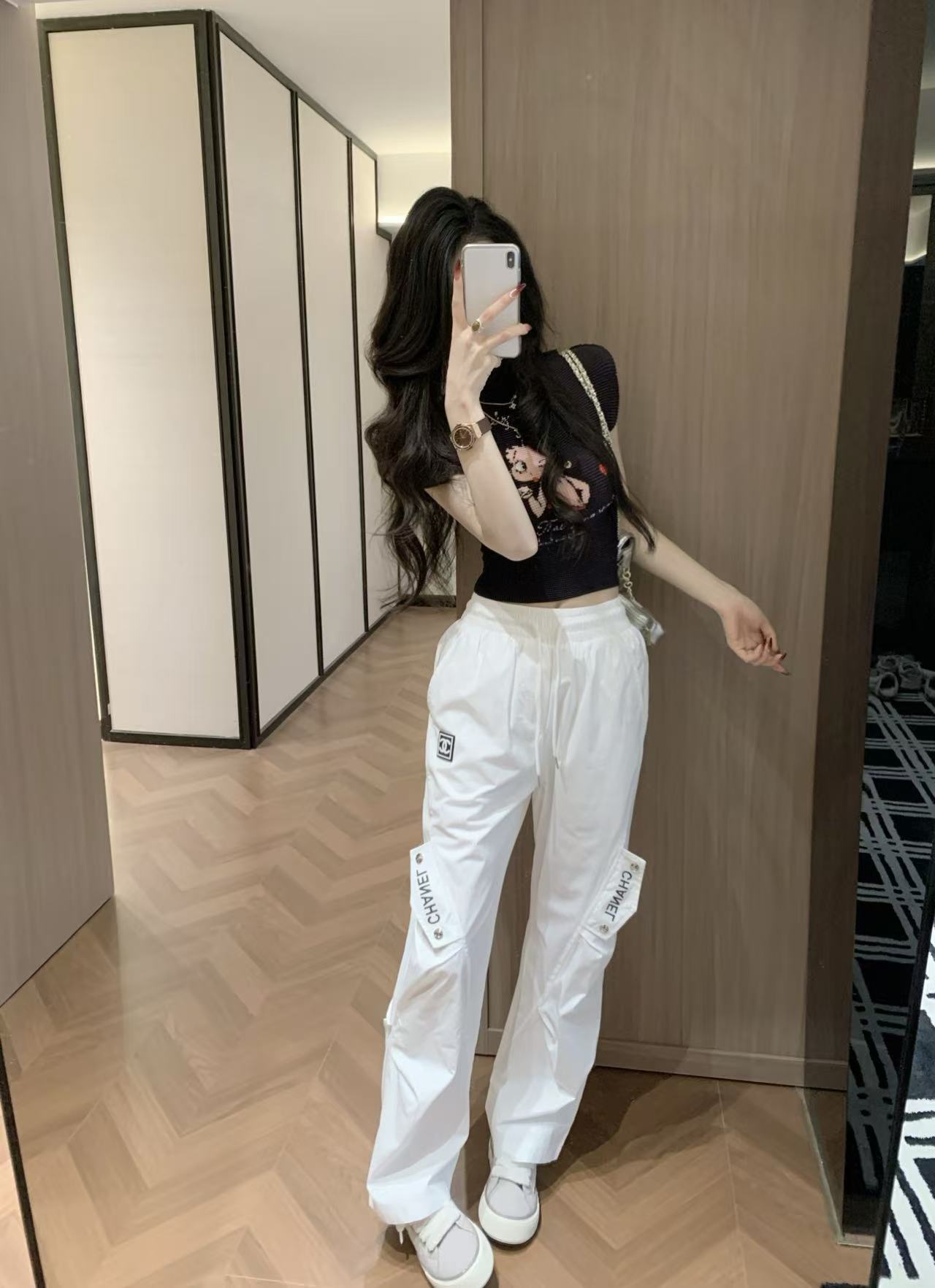 CHANE1 ダブルCレター カジュアルパンツ【50％割引+送料無料】