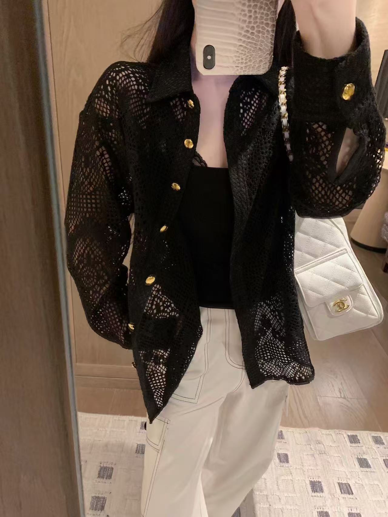 CEL1NE メタルボタン レースブラウス【50％割引+送料無料】