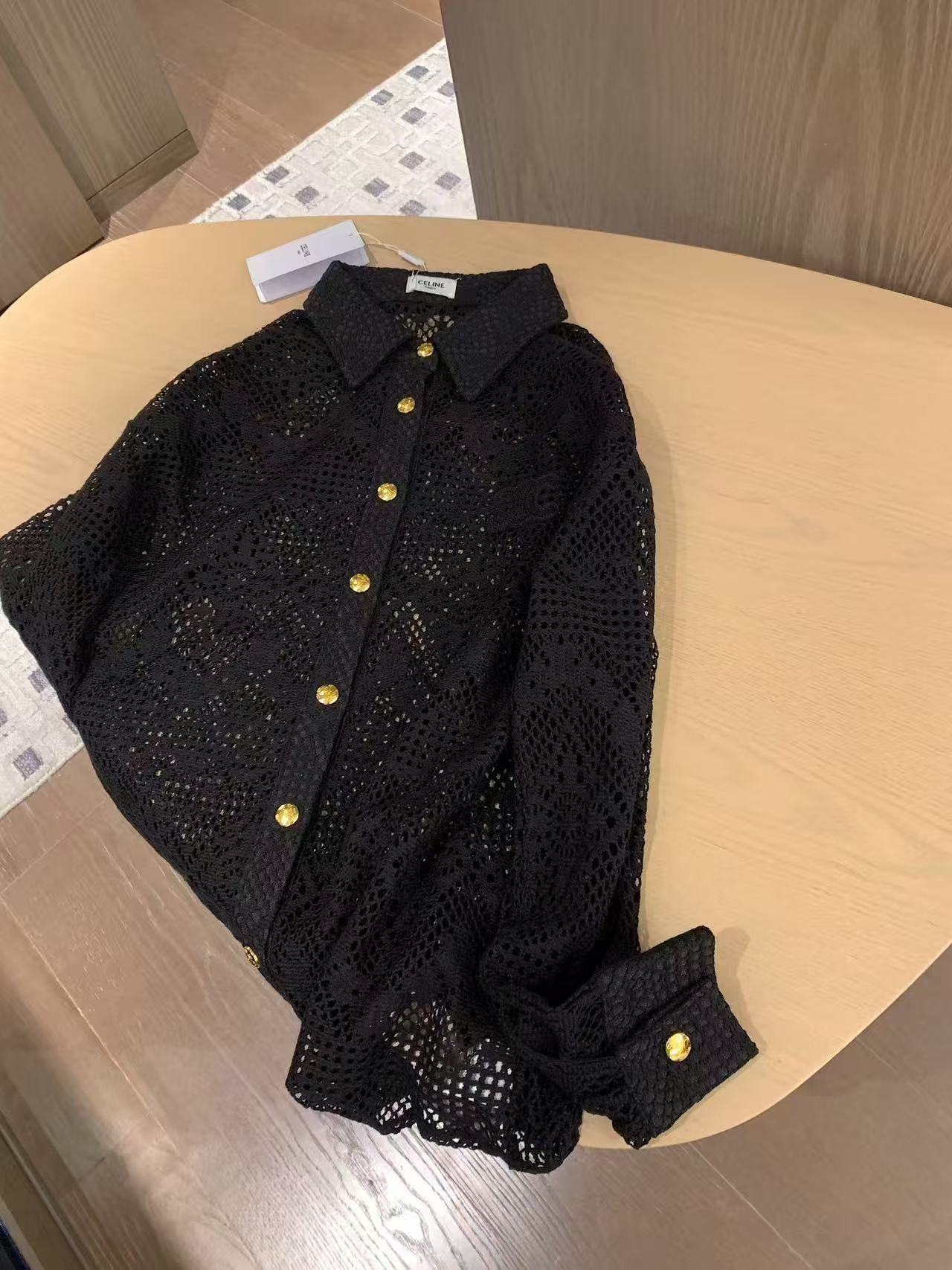 CEL1NE メタルボタン レースブラウス【50％割引+送料無料】