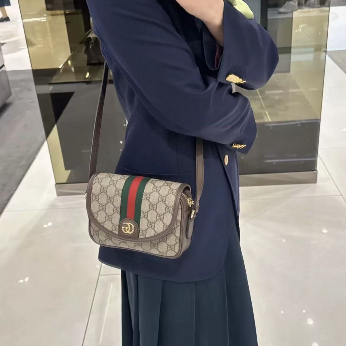 GUCC1 ジャカード ショルダーバッグ【50％割引+送料無料】