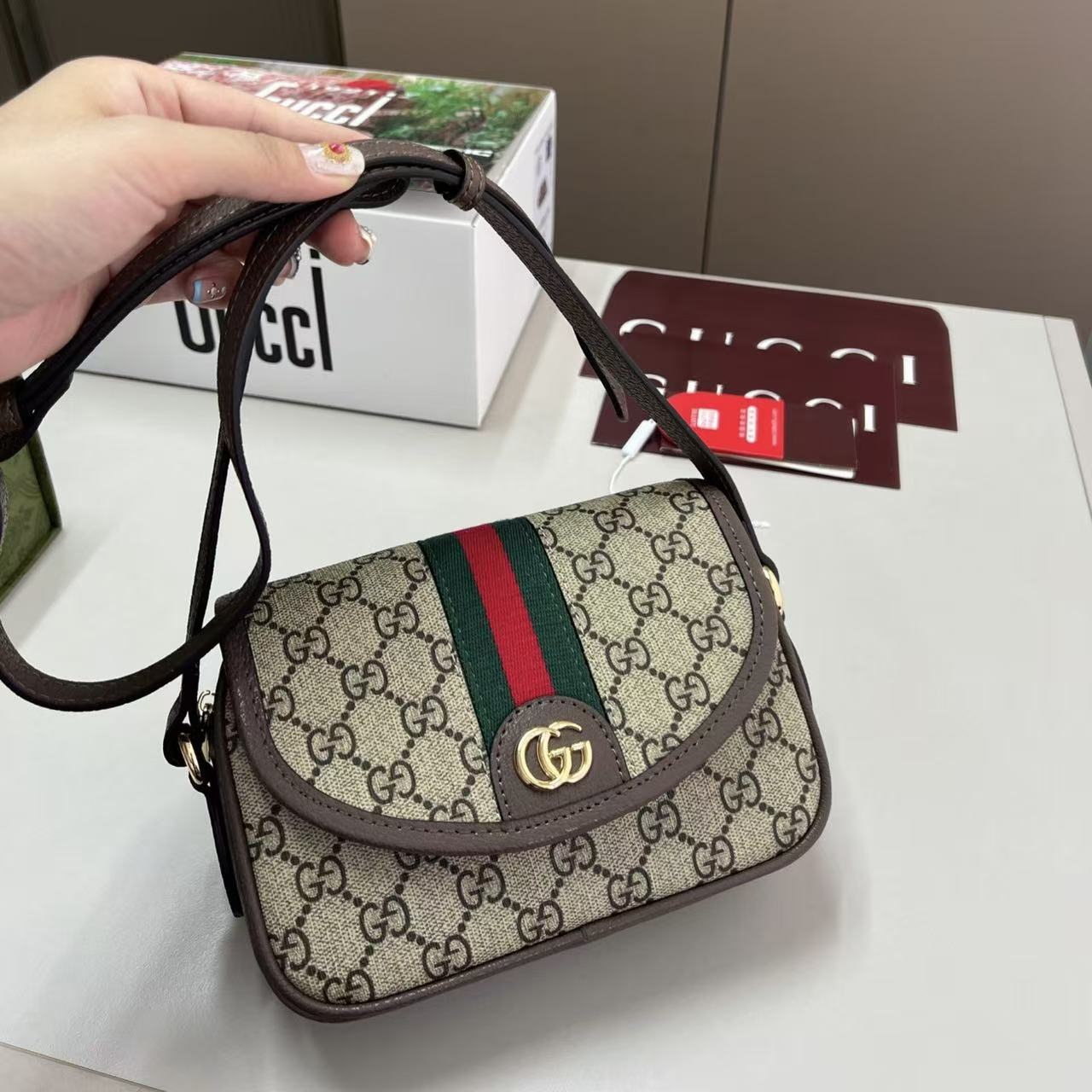 GUCC1 ジャカード ショルダーバッグ【50％割引+送料無料】