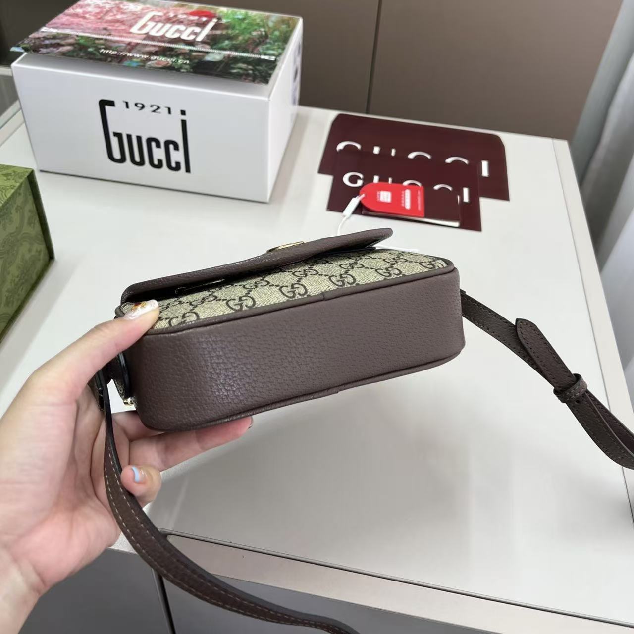 GUCC1 ジャカード ショルダーバッグ【50％割引+送料無料】