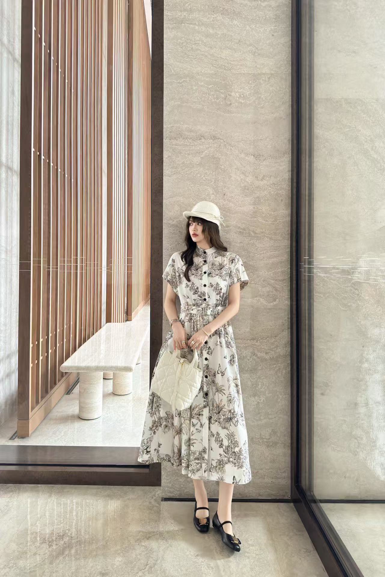 DI0Rバタフライ半袖ドレス【50％割引+送料無料】